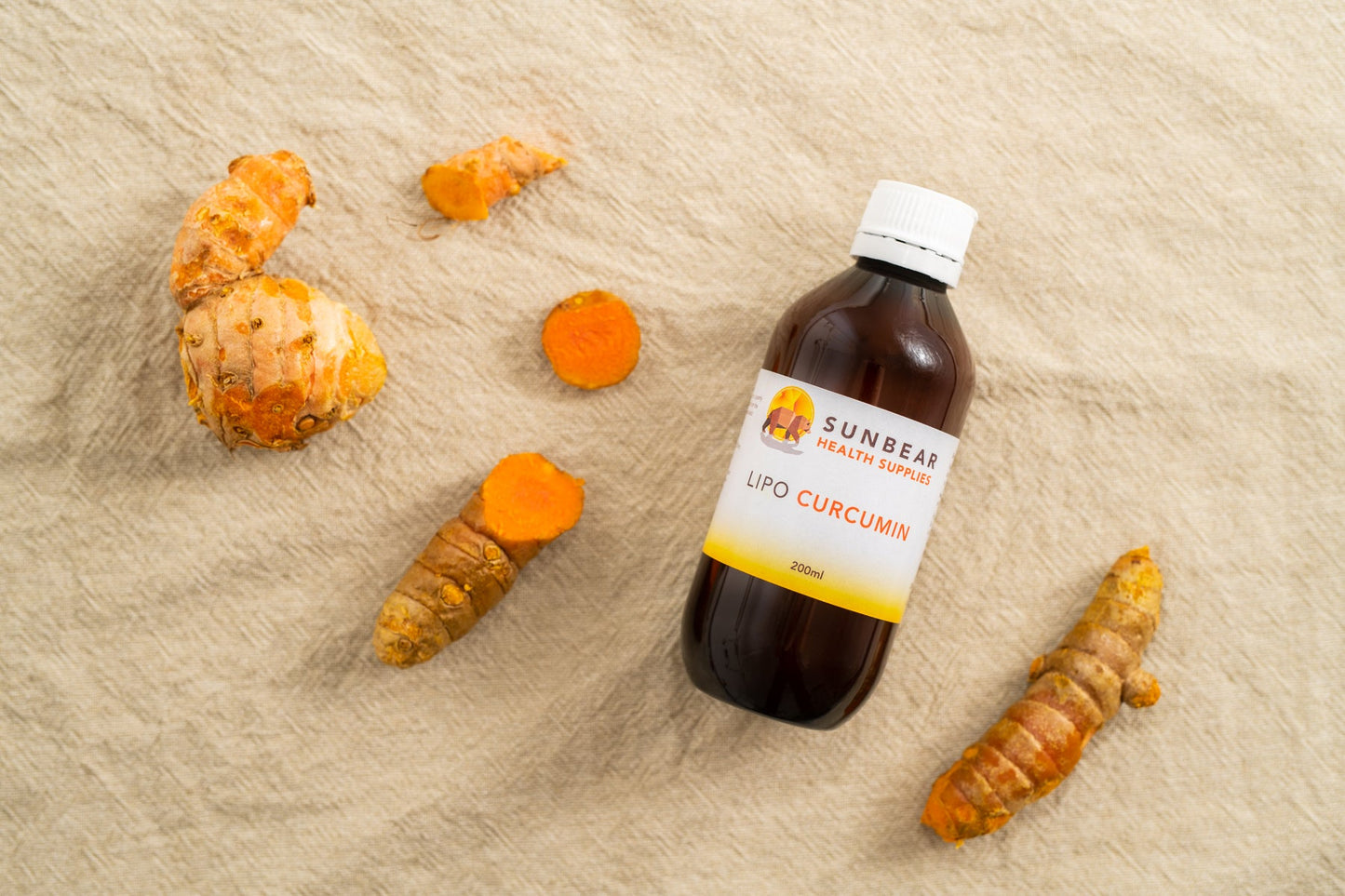 Lipo PEA (Palmitoylethanolamide) 200ml + Liposomal Curcumin 200ml-Sunbear Health